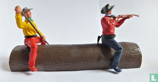 Boomstam met cowboys - Afbeelding 1
