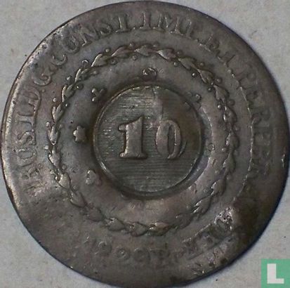 Brazil 10 réis 1835 (countermark on 20 réis 1829) - Image 1