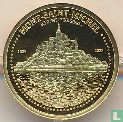  Congo-Brazzaville 100 francs 2023 (PROOF) "1000 years Reconstruction of the Romanesque abbey of Mont Saint-Michel" - Afbeelding 1