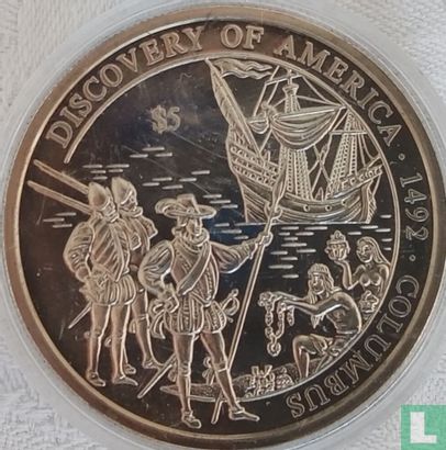 Libéria 5 dollars 2000 "Discovery of America" - Image 2