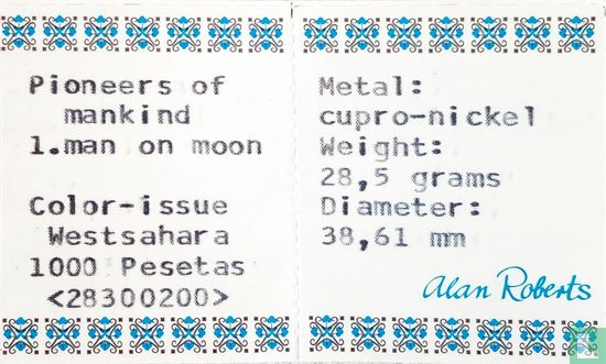 Arabische Democratische Republiek Sahara 1000 pesetas 1997 (PROOF) "Pioneers of humanity - Neil Armstrong first man on the moon" - Afbeelding 3