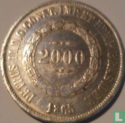 Brazilië 2000 réis 1865 - Afbeelding 1