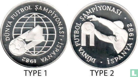 Turkey 500 lira 1982 (PROOF - type 1 - medal alignment) "Football World Cup in Spain" - Image 3