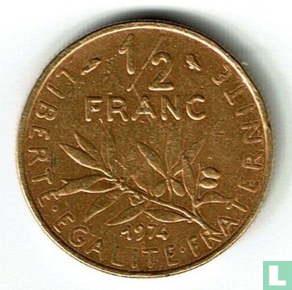 Frankrijk ½ franc 1974 verguld - Image 1