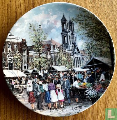 Ornamental plate "The Amsterdam Waterloplein" - Image 1