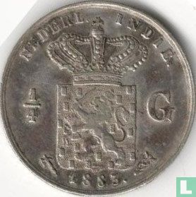 Nederlands-Indië ¼ gulden 1883 - Afbeelding 1