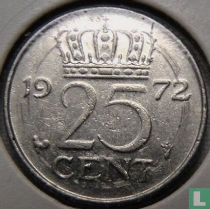 Pays-Bas 25 cent 1972 (fauté) - Image 1