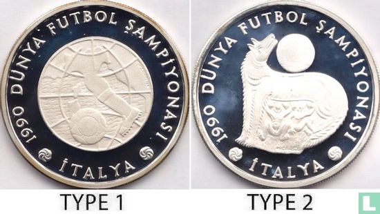 Turkije 20.000 lira 1990 (PROOF - type 2) "Football World Cup in Italy" - Afbeelding 3