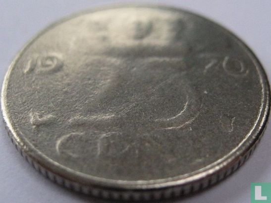 Nederland 25 cent 1970 (misslag) - Afbeelding 3