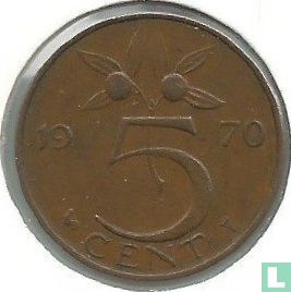 Nederland 5 cent 1970 (type 2) - Afbeelding 1