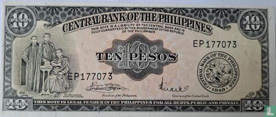 Philippines 10 Pesos (Marcos & Licaros) - Image 1
