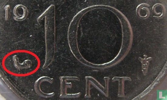 Nederland 10 cent 1969 (haan) - Afbeelding 3