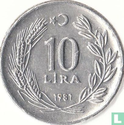 Turkey 10 lira 1981 - Image 1