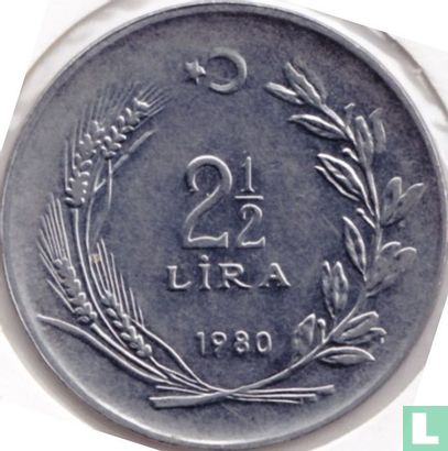 Turkije 2½ lira 1980 - Afbeelding 1