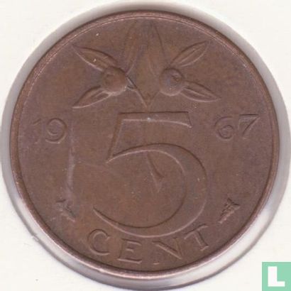 Pays-Bas 5 cent 1967 (type 1) - Image 1