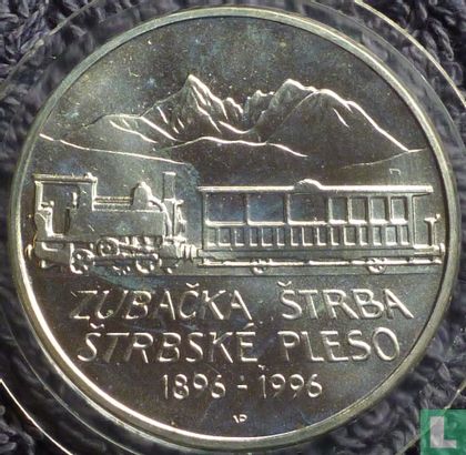 Slowakije 200 korun 1996 "100 years Mountain railway between Štrba and Štrbské Pleso" - Afbeelding 2