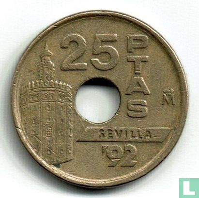 Espagne 25 pesetas 1992 "Universal Exposition of Seville in 1992" - Image 2