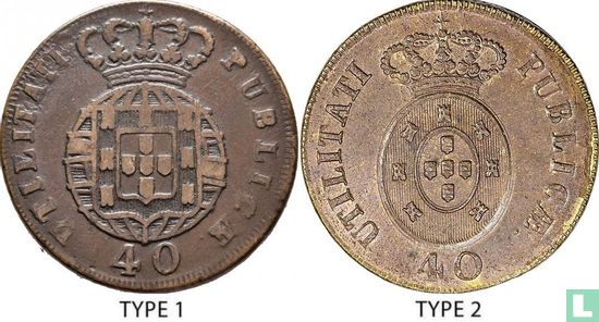 Portugal 40 réis 1823 (type 1) - Afbeelding 3