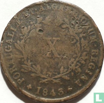 Portugal 10 réis 1843 - Image 1