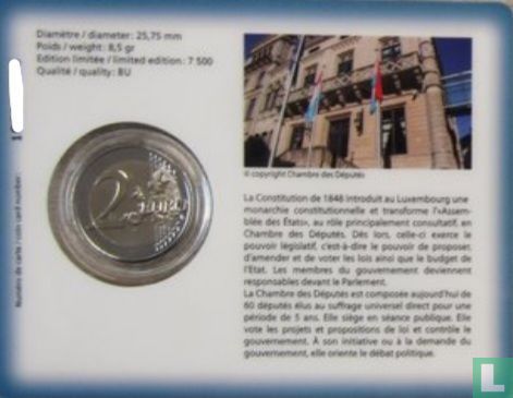 Luxemburg 2 Euro 2023 (Coincard) "175th anniversary 1848 Constitution and the Chamber of Deputies" - Bild 2