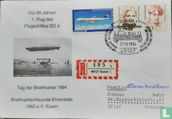 First flight of DO X 1929 Briefmarkenfreunde Ehrenzelle Essen