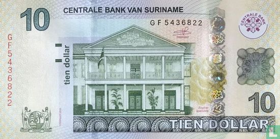 Suriname 10 Dollars  - Afbeelding 1