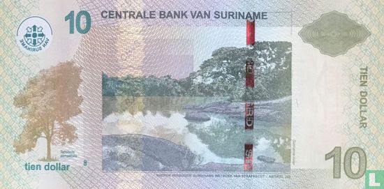 Suriname 10 Dollars  - Afbeelding 2
