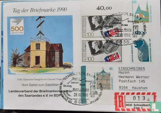 Journée du timbre 1990 Landesverb. Lettrem. Sammler Sarre