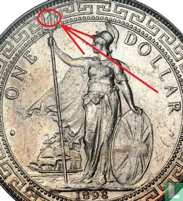 Verenigd Koninkrijk 1 trade dollar 1898 (B) - Afbeelding 3