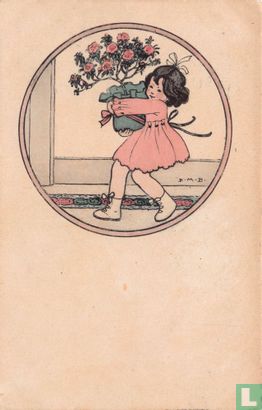 Meisje draagt rozenstruik - Afbeelding 1