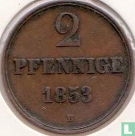 Hanovre 2 pfennige 1853 - Image 1