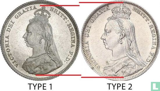 Verenigd Koninkrijk 1 shilling 1889 (type 2) - Afbeelding 3