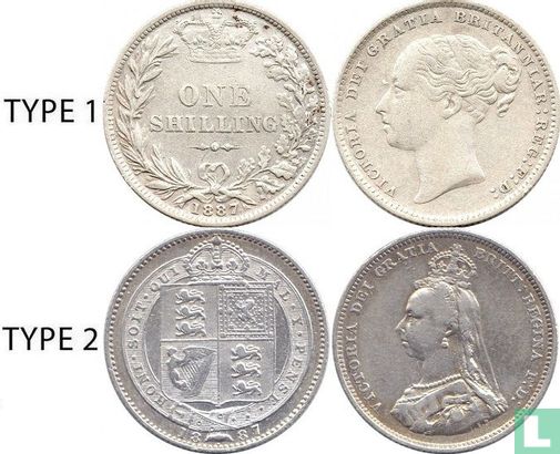 Verenigd Koninkrijk 1 shilling 1887 (type 2) - Afbeelding 3
