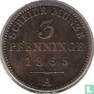 Prussia 3 pfenninge 1865 - Image 1