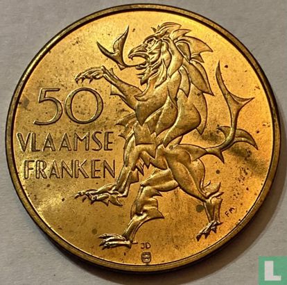 België 50 Vlaamse Franken 1985 (geelkoper) - Afbeelding 2