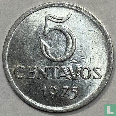 Brazil 5 centavos 1975 (misstrike) - Image 1