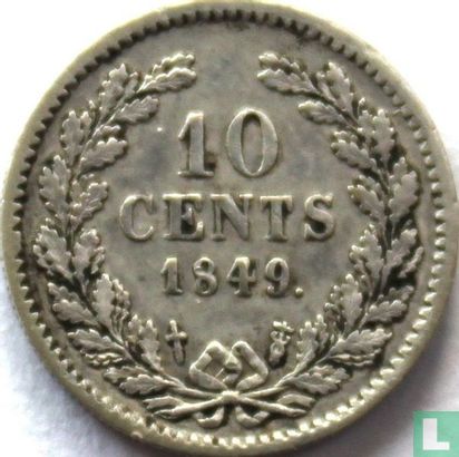 Nederland 10 cents 1849 (type 1) - Afbeelding 1