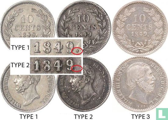 Nederland 10 cents 1849 (type 1) - Afbeelding 3