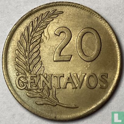 Peru 20 centavos 1964 (misstrike) - Image 2