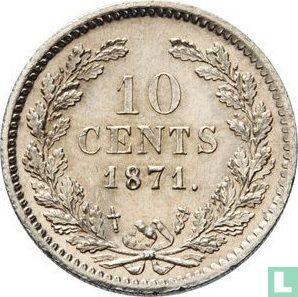 Netherlands 10 cents 1871 - Image 1