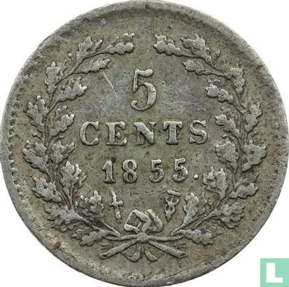Nederland 5 cents 1855 - Afbeelding 1