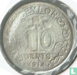 Ceylon 10 cents 1914 - Afbeelding 1