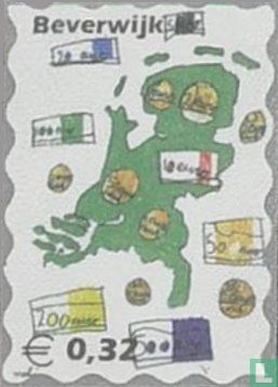 Country map with euros