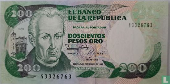 Colombia 200 Pesos Oro - Image 1