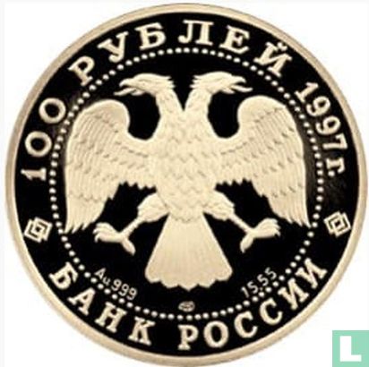 Rusland 100 roebels 1997 (PROOF - goud) "The Swan Lake" - Afbeelding 1