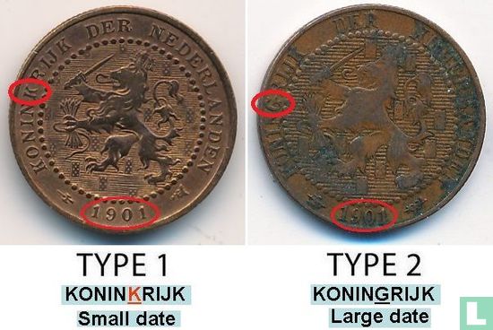 Niederlande 1 Cent 1901 (Typ 2) - Bild 3