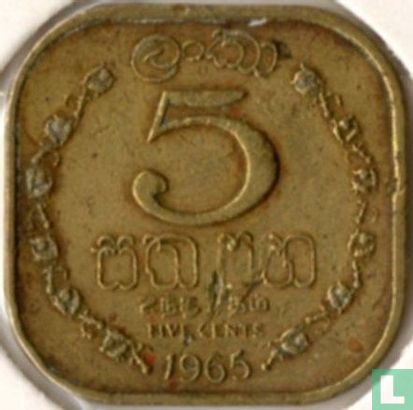 Ceylon 5 Cent 1965 - Bild 1