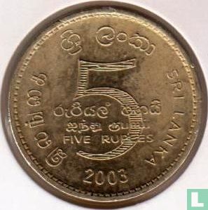 Sri Lanka 5 rupees 2003 (type 2) "250th anniversary of the Upasampada rite" - Afbeelding 1