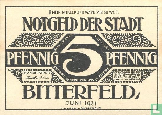 Bitterfeld, Ville 5 Pfennig (3) 1921 - Image 1