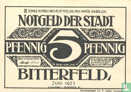 Bitterfeld, Ville 5 Pfennig (8) 1921 - Image 1